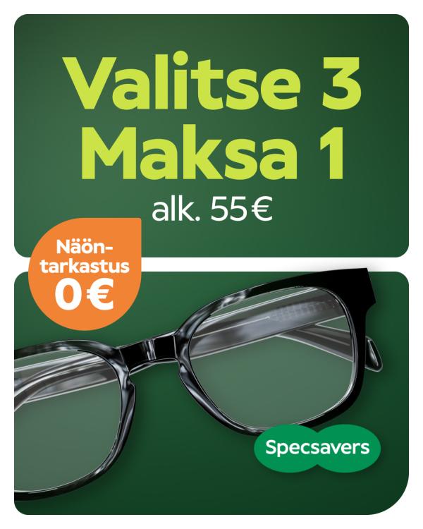 Valitse 3, maksa 1